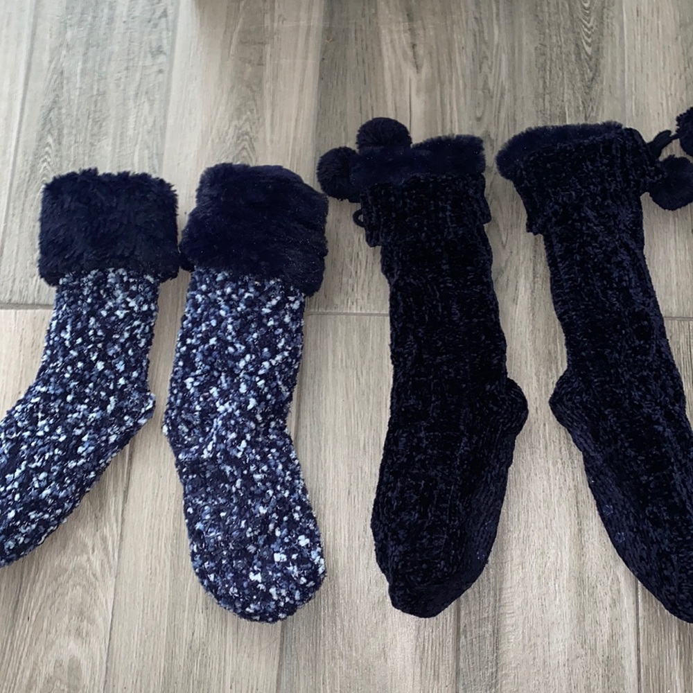 Jane and Bleecker Knit Sock Slippers 2-pack NEW